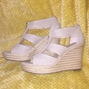Micheal Kor Berkley Weave Canvas Espadrille Wedges